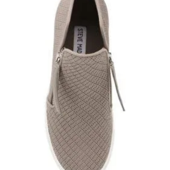 Steve Madden Camden Knit Wedge Sneakers Taupe -7 - Picture 3 of 6